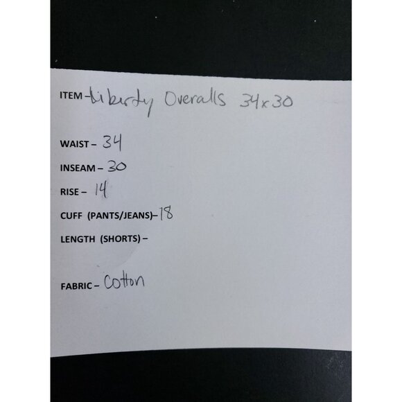 Liberty Mens Denim Bib Overalls 34x30 Cotton Medium Wash - Picture 8 of 9